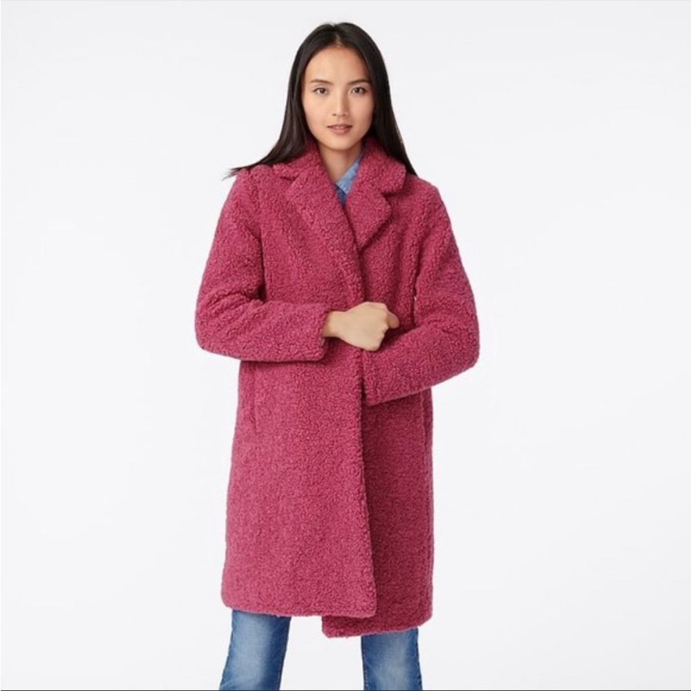 Jcrew Teddy Sherpa Coat Dusty Rose